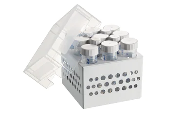 艾本德儲(chǔ)存盒 3 × 3, 可放置 9  個(gè) 50  mL 試管和 4  個(gè) 15  mL 試管，2  件，高 127  mm，5  英寸，聚丙烯材料，可耐受最低 -86  °C，高溫高壓滅菌，帶蓋子